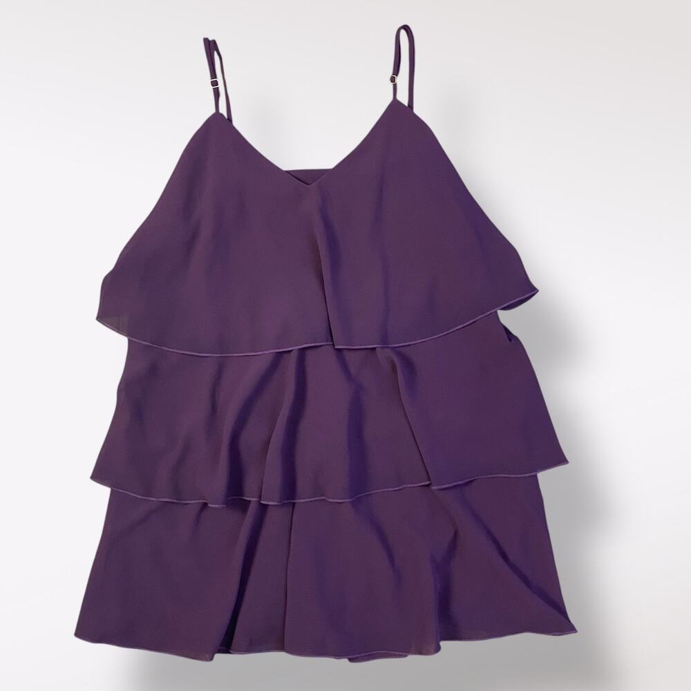 Show me your Mumu NWOT Purple Suarez Ruffled‎ Mini Dress Size XS Glam Party